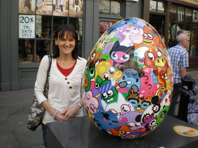 Ky with the Moshi Monsters Egg in Covent Garden