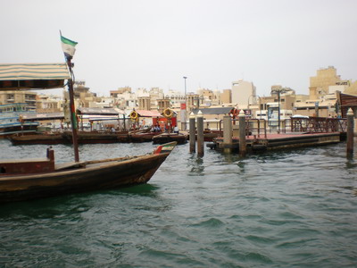 The busy Abra water taxi station at Deira