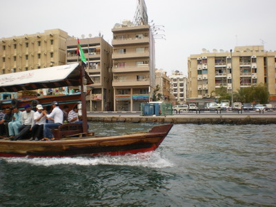 Heading across the Dubai creek on an abra