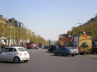 View along the Champs Elysees from the Arc de Triomphe