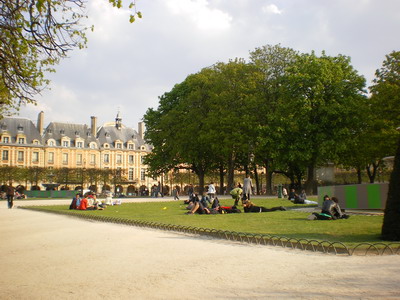 The lovely Place des Vosges in the Marais district