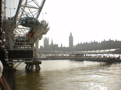 The London Eye, looking across the Thames with Westminster in the background