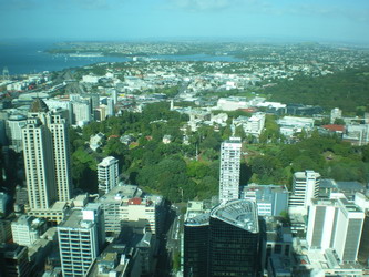 View from the Sky Tower to the East, over Albert Park and the Domain